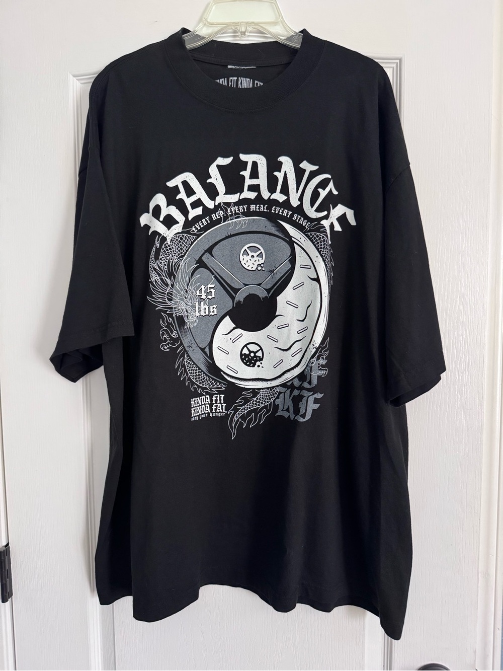 KFKF Black Men's Tee - Yin Yang Donut Design